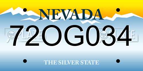 72OG034 Nevada License Plate