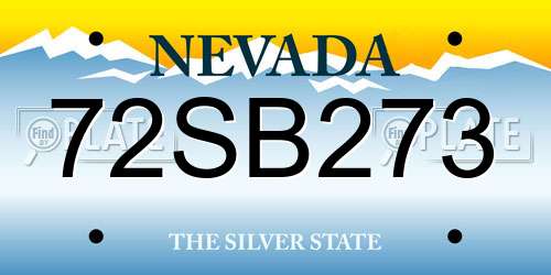 72SB273 Nevada License Plate