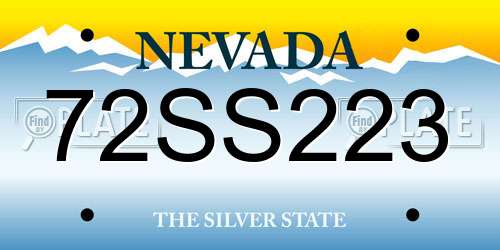 72SS223 Nevada License Plate
