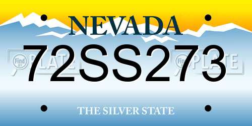 72SS273 Nevada License Plate