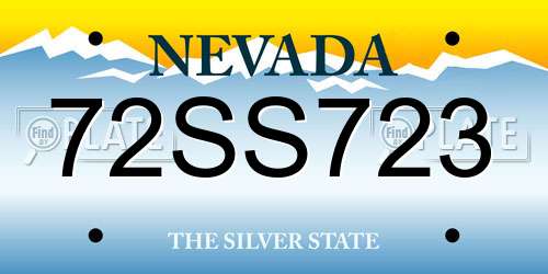 72SS723 Nevada License Plate