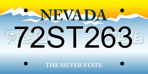 72ST263 Nevada License Plate