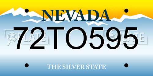 72TO595 Nevada License Plate