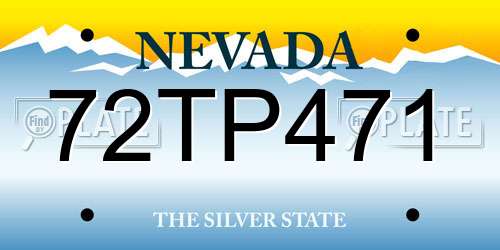 72TP471 Nevada License Plate