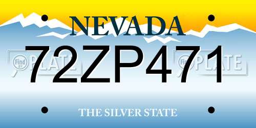 72ZP471 Nevada License Plate