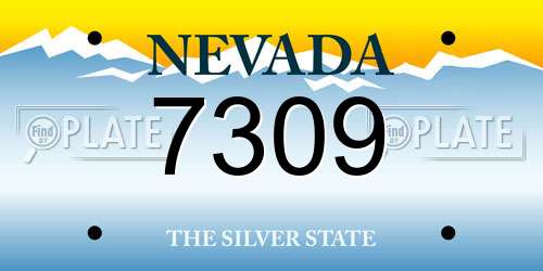 7309 Nevada License Plate
