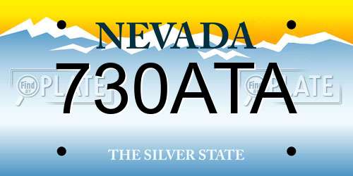 730ATA Nevada License Plate