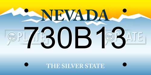 730B13 Nevada License Plate