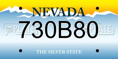 730B80 Nevada License Plate