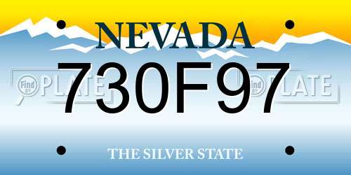 730F97 Nevada License Plate