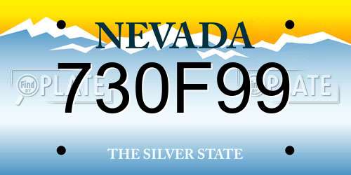 730F99 Nevada License Plate