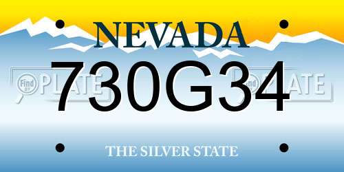 730G34 Nevada License Plate