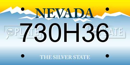 730H36 Nevada License Plate
