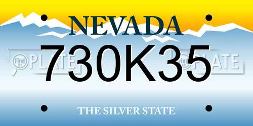 730K35 Nevada License Plate