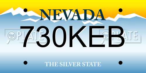 730KEB Nevada License Plate