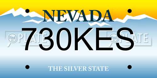 730KES Nevada License Plate