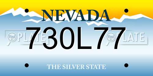 730L77 Nevada License Plate
