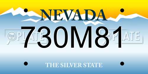 730M81 Nevada License Plate