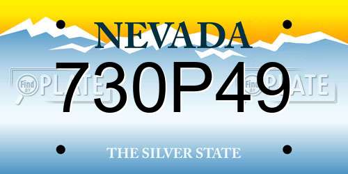 730P49 Nevada License Plate
