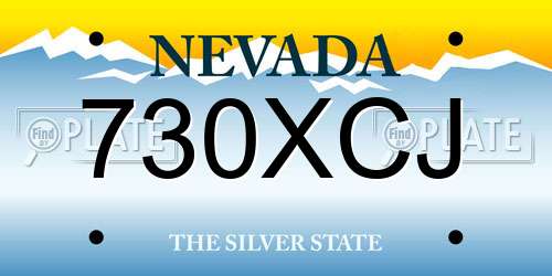 730XCJ Nevada License Plate