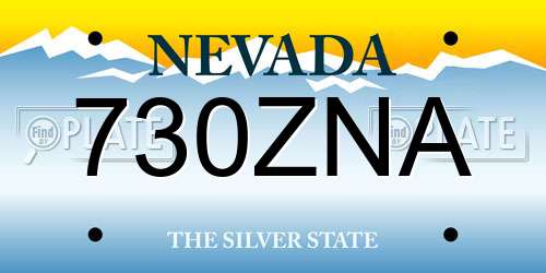 730ZNA Nevada License Plate