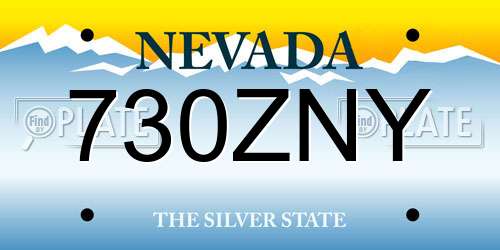 730ZNY Nevada License Plate