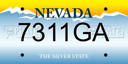 7311GA Nevada License Plate