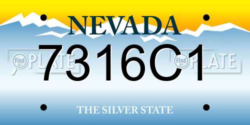 7316C1 Nevada License Plate
