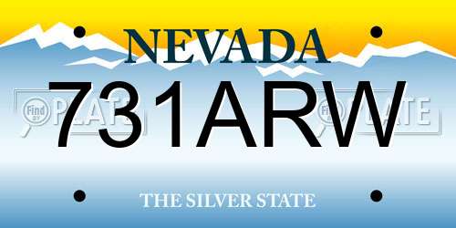 731ARW Nevada License Plate