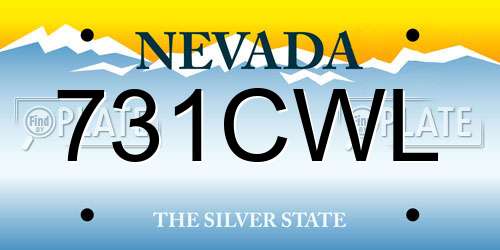 731CWL Nevada License Plate