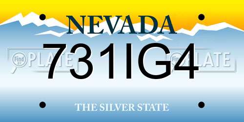 731IG4 Nevada License Plate