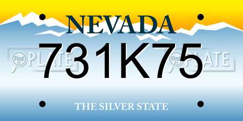 731K75 Nevada License Plate