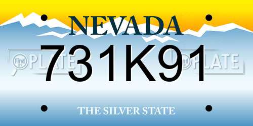 731K91 Nevada License Plate