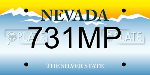 731MP Nevada License Plate