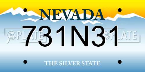 731N31 Nevada License Plate
