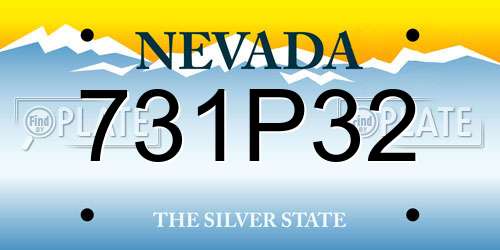 731P32 Nevada License Plate