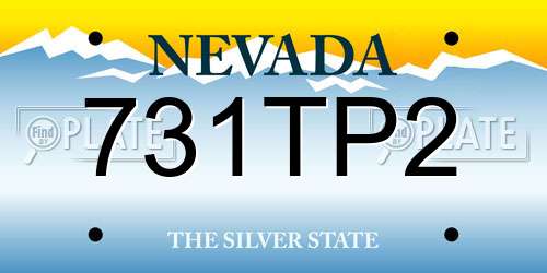 731TP2 Nevada License Plate