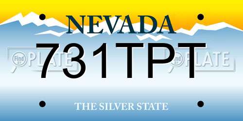 731TPT Nevada License Plate