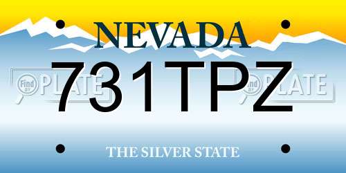 731TPZ Nevada License Plate