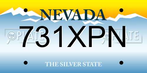 731XPN Nevada License Plate