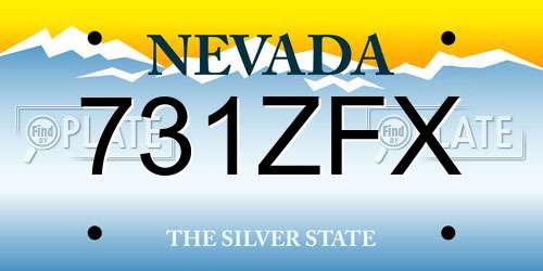 731ZFX Nevada License Plate