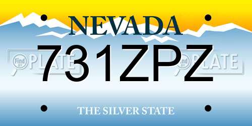 731ZPZ Nevada License Plate