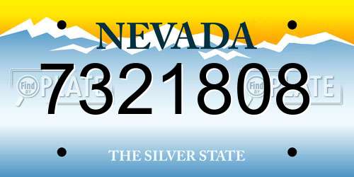 7321808 Nevada License Plate