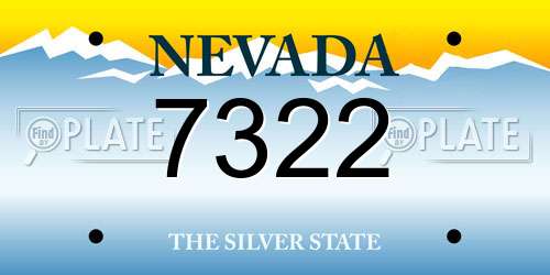 7322 Nevada License Plate