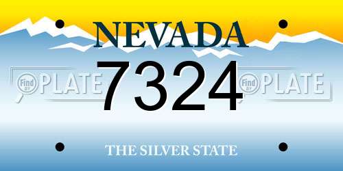 7324 Nevada License Plate