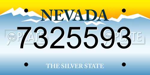 7325593 Nevada License Plate