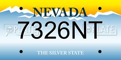 7326NT Nevada License Plate