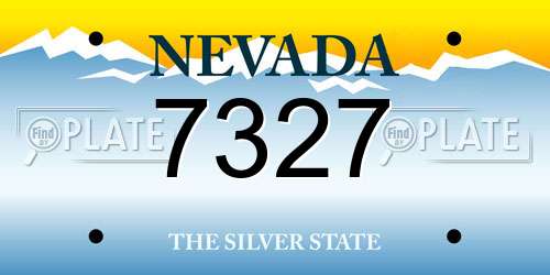 7327 Nevada License Plate