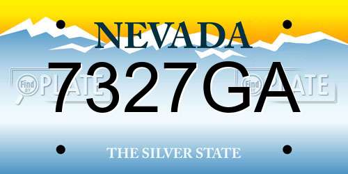 7327GA Nevada License Plate