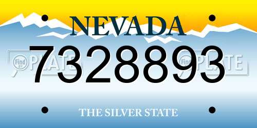7328893 Nevada License Plate